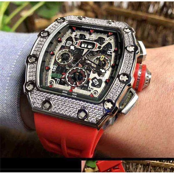 

uxury watch date luxury mens mechanics watch richa wristwatch mechanical men's tritium gas most expensive stanson milles student fashio, Slivery;brown