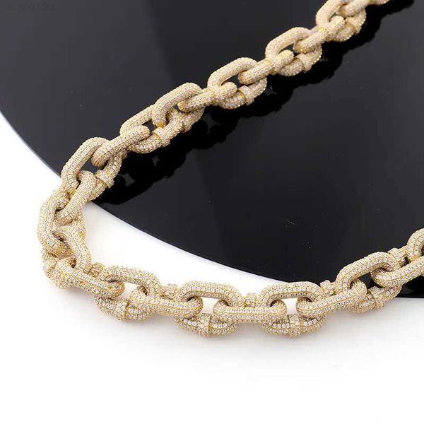 

12mm 20inches iced out body luxury hip hop vvs moissanite iced out diamond silver necklace custom men jewelry cuban link chain