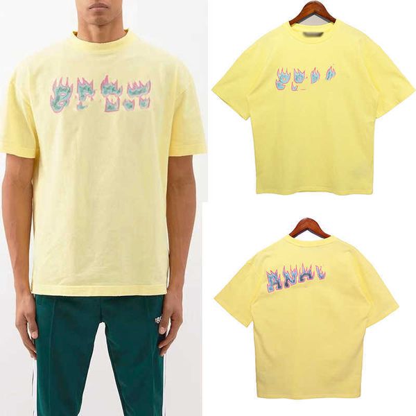 

ss spring and summer new flame letter print short sleeve mens and womens loose casual tshirt fashion tshirt quality short sleeves fashion la, White;black