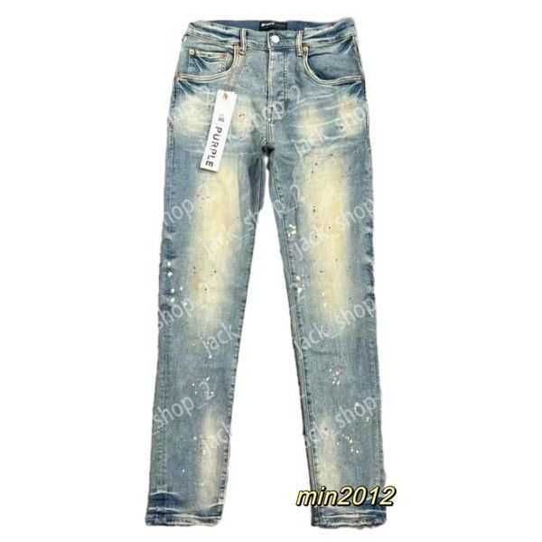 

purple designer jeans mens pants pantalones ripped straight regular denim tears washed old 3 xoke, Blue