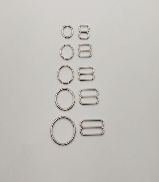 

50 sets lot nickel plated bra sliver rings and sliders 011198253, Black