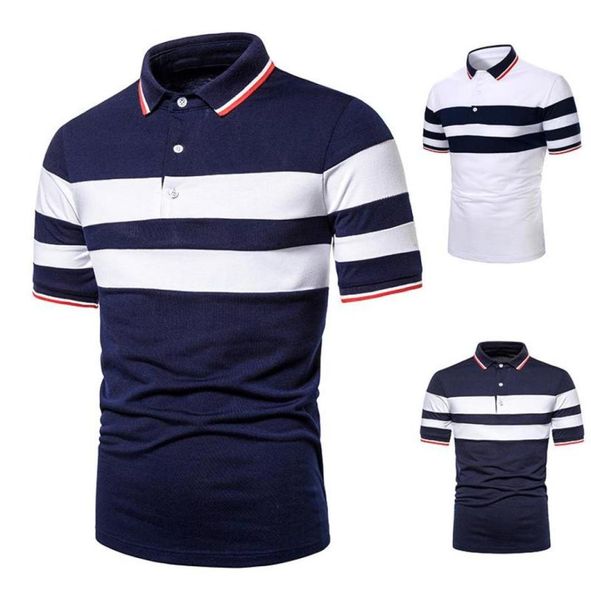 

men039s polos summer men shortsleeved brand clothing golf shirt fashion business casual cotton male strip contras6485359, White;black