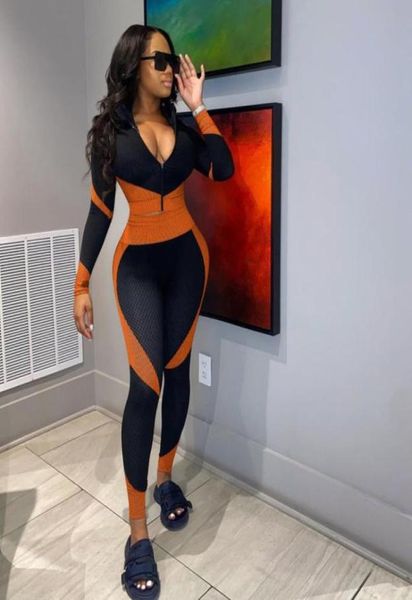 

plus size fashion fall two piece set long sleeve crop and pants outfits for women clothes streetwear tracksuit38836223075283, Gray