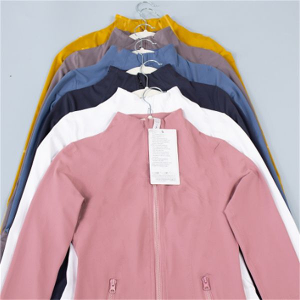 

yoga outfit lulu new yoga suit women's nude standing neck sports jacket running fitness long sleeve zipper coat ll women's jacket