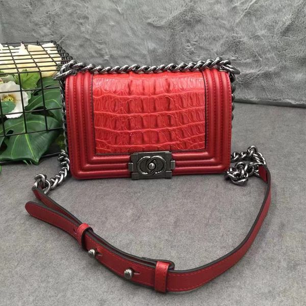 

luxury designer alligator leather handbag satchel shoulder bag lady chain bag