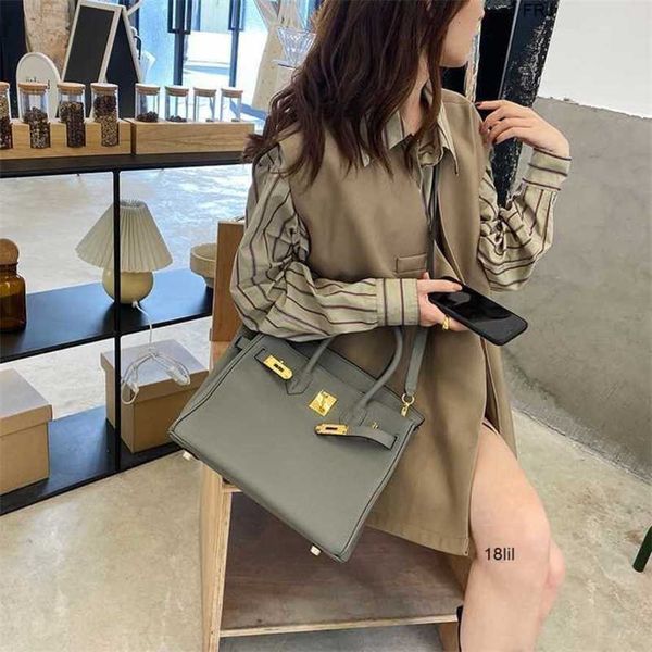 

designer h ermess bags birkins race choice bag womens 2023 new fashion tin ware gray leather platinum bag large capacity handbag 5a frj