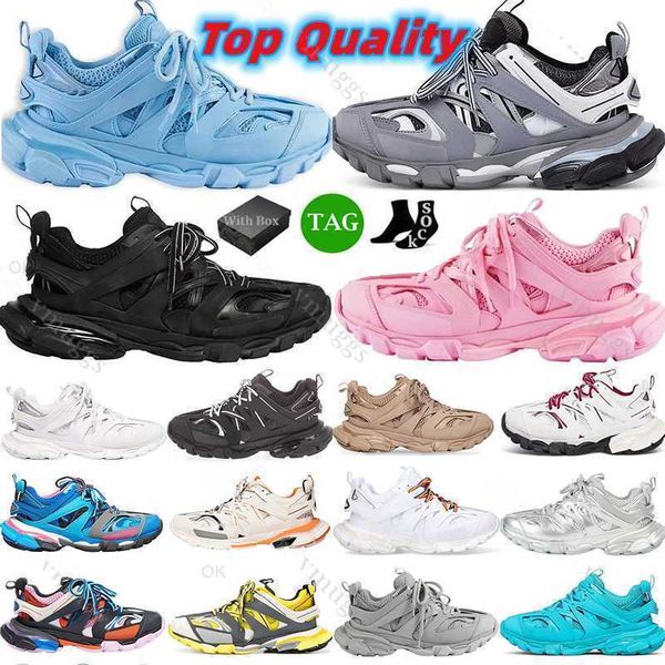 

designer casual shoe track 3 3.0 luxury brand tess.s. gomma leather trainer nylon printed platform triple white black sneakers trainers men