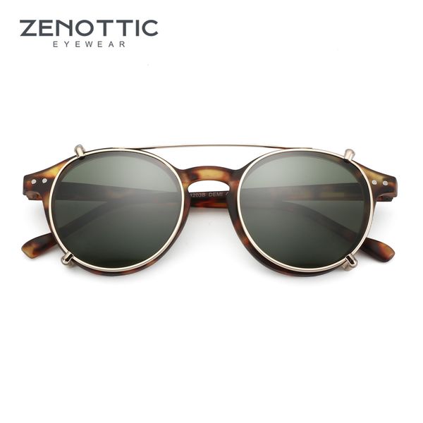 

sunglasses frames zenottic retro double lens flip up clip on steampunk style men women circle anti blue light glasses polarizing clips 23080, Silver