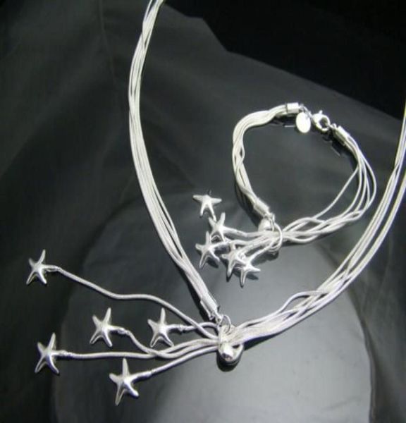 

whole lowest christmas gift 925 silver necklacebracelet set s715133356