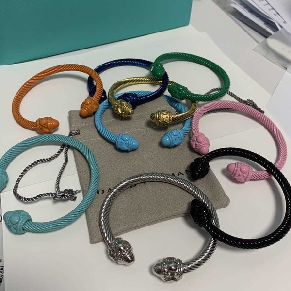 

bracelet bangle jewelry couple david bracelet with hollow titanium steel bracelet pattern for men and women simple opening friend same style, Black