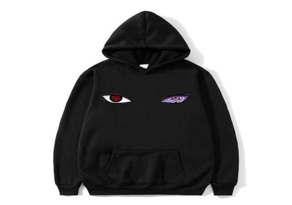 

2021 new arrival harajuku anime hoodies menwomen uchiha uzumaki hatake eyes printing pullover sweatshirt hip hop streetwear x06018637544, Black