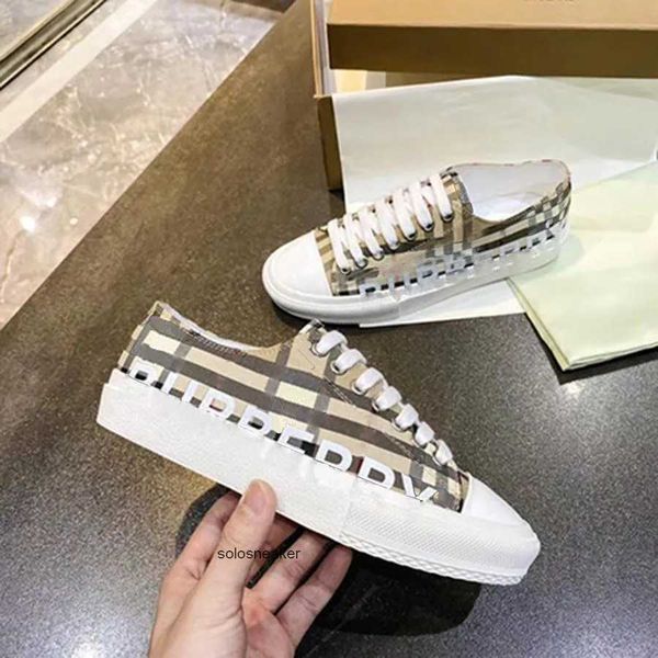 

cotton luxury brand casual shoes b22 genuine leather vintage classic checked burberies low board shoes vintage fashion burbreries trainer tr