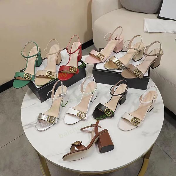 

classic high heeled sandals party 100% leather women dance shoe designer heels 10cm suede lady metal belt buckle thick heel woman shoes larg, Black