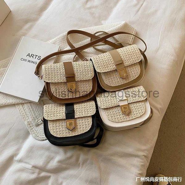 

beach summer grass 2023 network red new fashion woven crossbody women's versatile ins one shoulder saddle bagstylishhandbagsstorestylis