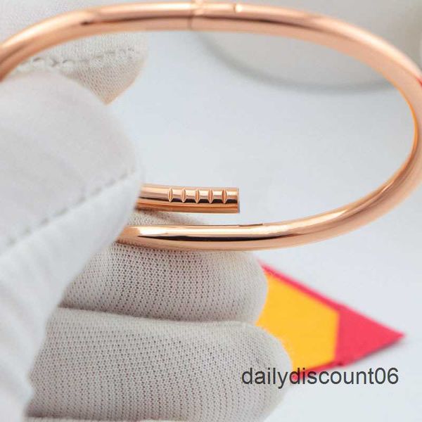 

european classic nail bracelet emma raducanu tennis fashion couple cuff love 3 color steel jewelry gold ankle, Black