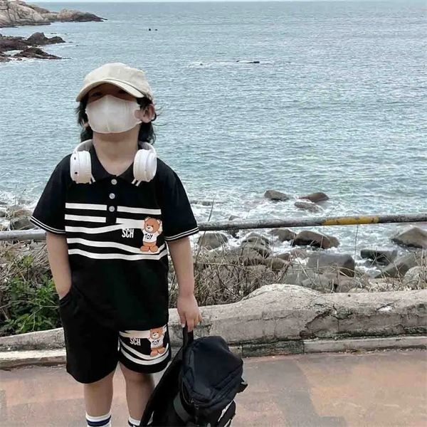

designer shorts set boys kids designers clothes girls summer luxury kid tracksuits child outfit short sleeve polo shirt short pants sets dhg, White