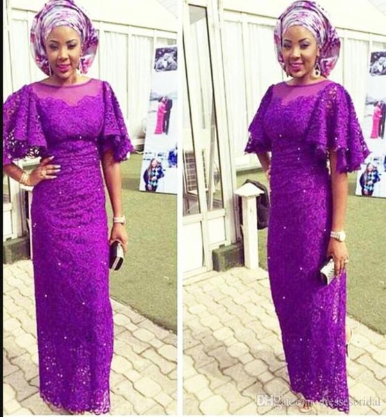 

south african purple prom dresses 2019 sheer neck short sleeves floor length custom made formal evening wears women dress6538043, Black