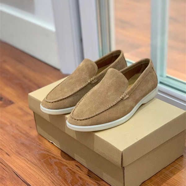 

loro * piana men's shoes 2023 new lp slip-on shoe loafers flat casual shoes fashion leather british loafers, Black