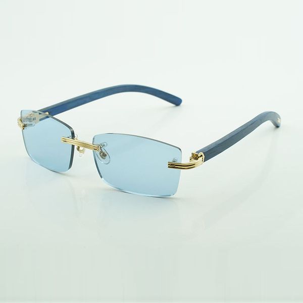 

wooden sunglasses frames 3524012-o with new hardware and blue wood legs 56-17-140 mm, White;black