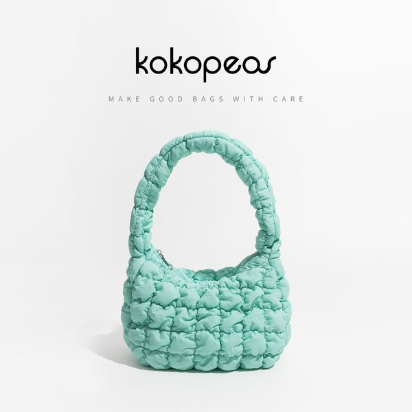 

evening bags kokopeas soft fluffy quilted padding handbag puffy lightweight tote bag cotton padding small shoulder bag 230803