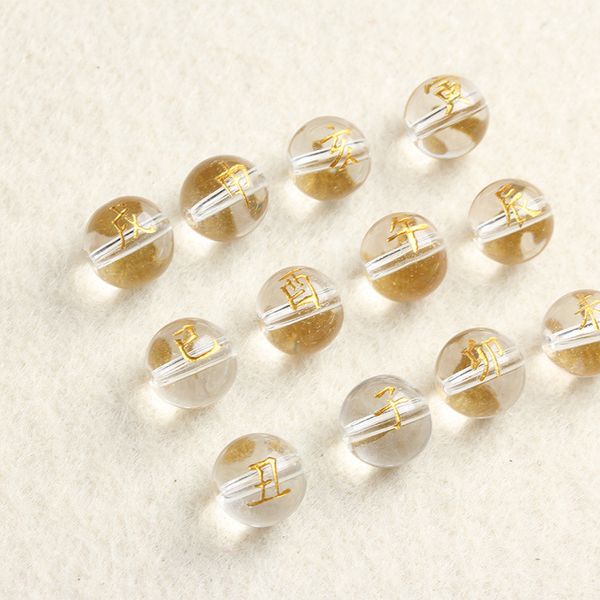 

natural crystal bronzing zodiac 8-14mm bracelet diy crystal jewelry accessories loose bead
