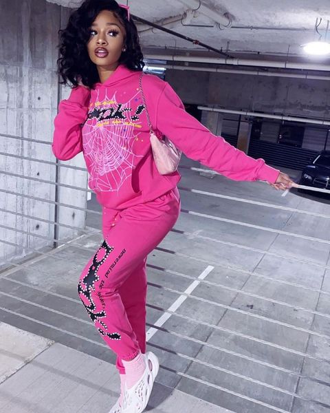 

men's hoodies sweatshirts spider web print men women hip hop casual long sleeve loose pants drop punk pullovers clothes 230803, Black