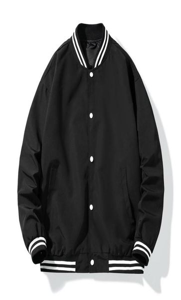

solid color bomber jacket varsity baseball windbreakers oversize hip hop outerwear for college couples streetwear men0393420863, Black;brown