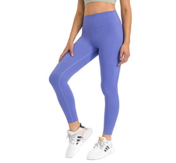

yoga pants simple high waist nine point sports tight peach hip fitness pant women leggings gym clothes workout trouses8503879, Black