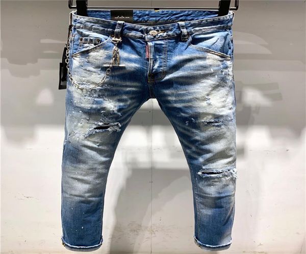 

ss20 new arrival designer men d2 denim cool guy jeans embroidery pants fashion holes trousers italy size 4454 96295470221, Blue