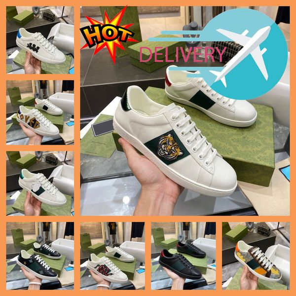 

designer shoes italy ace sneakers bee snake leather embroidered black men tiger chaussures interlocking white shoe walking casual sports pla