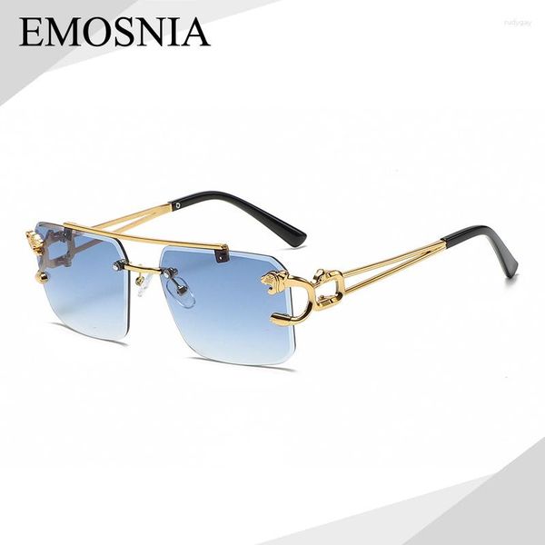 

sunglasses retro square rimless fashion gradient rectangle sun glasses men women metal decoration eyeglasses uv400559, White;black