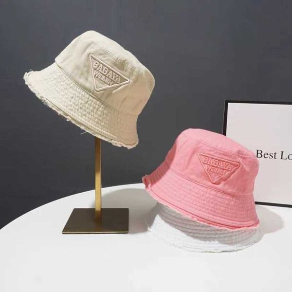 

r luxury 2023 new denim bucket hat women's raw edge design sense small crowd sunshade sunscreen face small bucket cap tide, Blue;gray