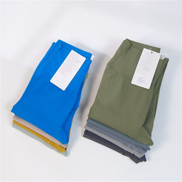 

yoga outfit lulu spring/summer double sided brushed traceless nude high waist nylon fitness yoga pants running sports yoga clothes ll women&