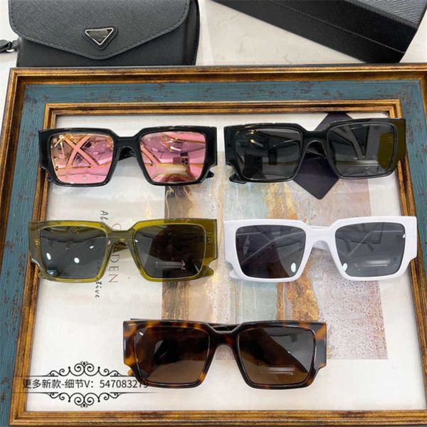 

2023 new luxury designer p family square sunglasses women's net red ins same style personality sunglasses men's fashion spr12z, White;black