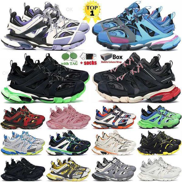 

track 3 casual shoes luxury brand designer men women for 3.0 triple white black sneakers tess.s. gomma leather trainer nylon platform traine