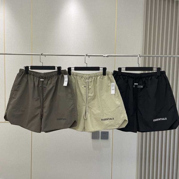 

men's essentils shorts reflection letter printing loose casual beach for summer hip hop fast dry, White;black