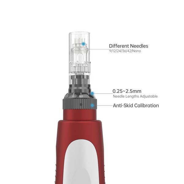 

home beauty rechargeable microneedle derma pen stamp microneedling roller lithium battery dermapen dr pen facial massage