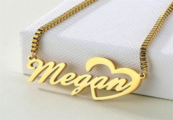 

personalized name necklace custom name necklace heart custom jewelry custom necklace necklace women customized gift for her310e7808913, Silver