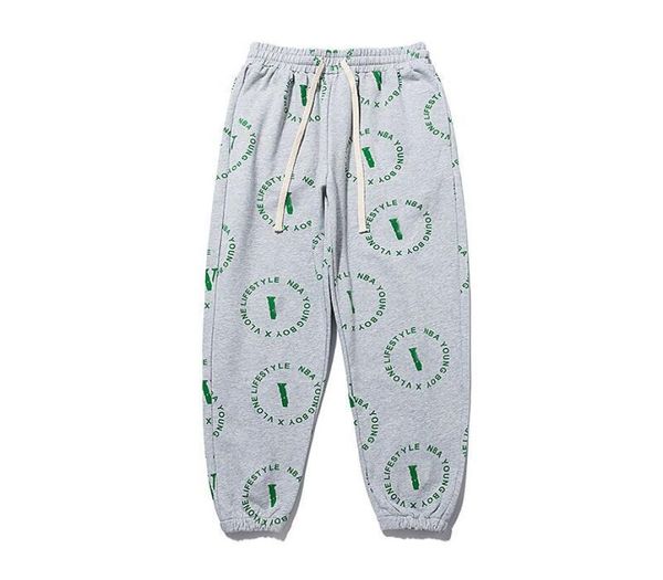

men sport pant drawstring vlones hip hop high street long pants jogger trou294h5179342, Black