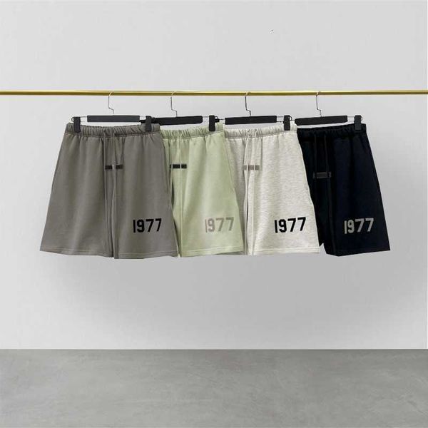

2022 new high street fashion brand season 7 eentials shorts 1977 flocked hip hop loose oversize hoodie, Black