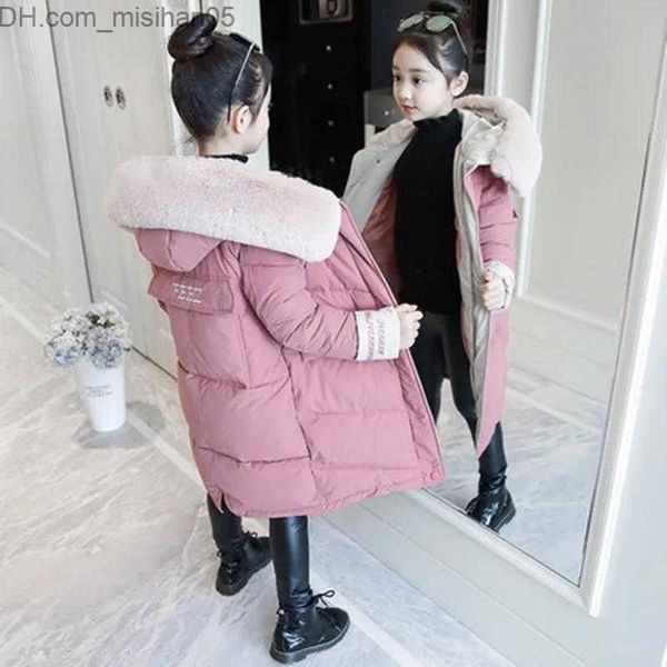 

down coat down coat brand children girl jacket thick long winter warm fashion parka hooded outerwear clothes for kids girls clothing 221028, Blue;gray