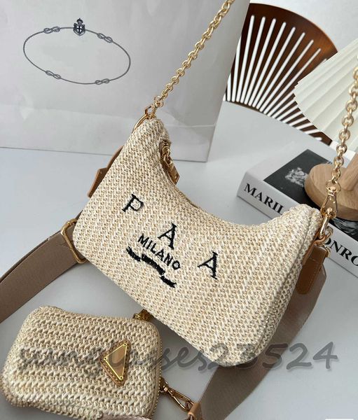 

woman straw bags nylon shoulder bags hobos handbags designer bag underarm bag chain purses designer crossbody baguettes lady small totes