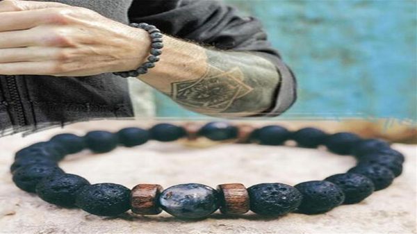 

luxury designer jewelry men bracelets natural moonstone bead tibetan buddha bracelet chakra lava stone diffuser bracelets4493059, Black