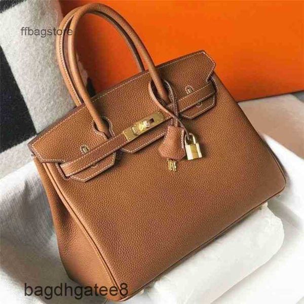 

h ermes high bag portable leather bags 2022 fashion designer h birkins women's large capacity messenger platinum wx85