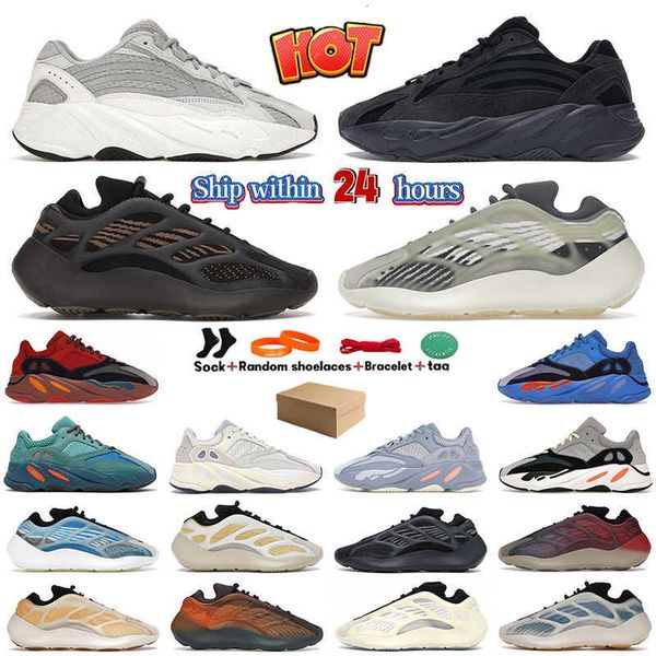 

2023 700 v2 v3 casual shoes men women solid grey azael alvah fade salt carbon analog hi-res red blue static vanta inertia mens trainers outd, Black
