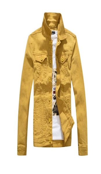 

men039s jackets autumn korean denim jacket fashionable men slim long sleeve yellow washed3271031, Black;brown