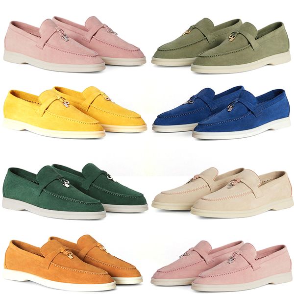

men's casual shoes lp loafers flat low suede cow leather oxfords loro&piana moccasins summer walk comfort loafer slip on loafer rubber, Black