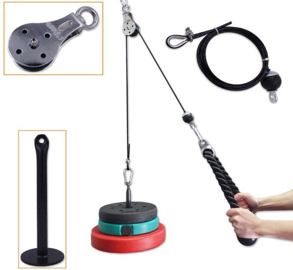 

fitness pulley cable system diy loading pin lifting triceps rope machine workout adjustable length home gym sport accessories9458022