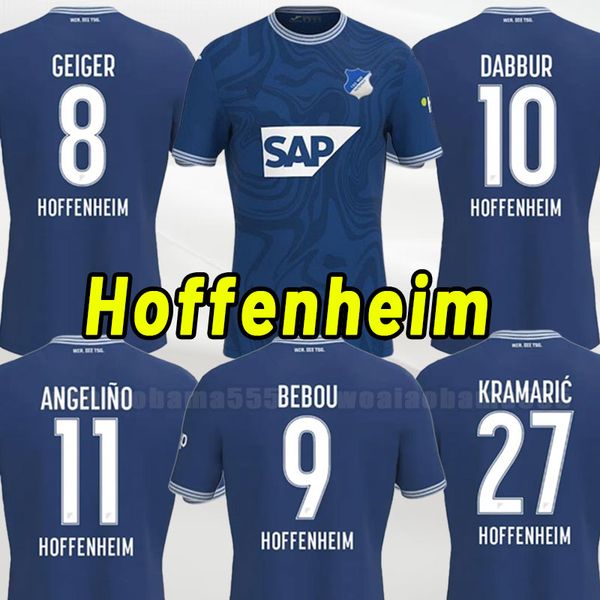

tsg 1899 23 24 hoffenheims soccer jerseys home biut 2023 2024 bebou dabbur kramaric grillitsch baumgartner football shirts men full set, Black;yellow
