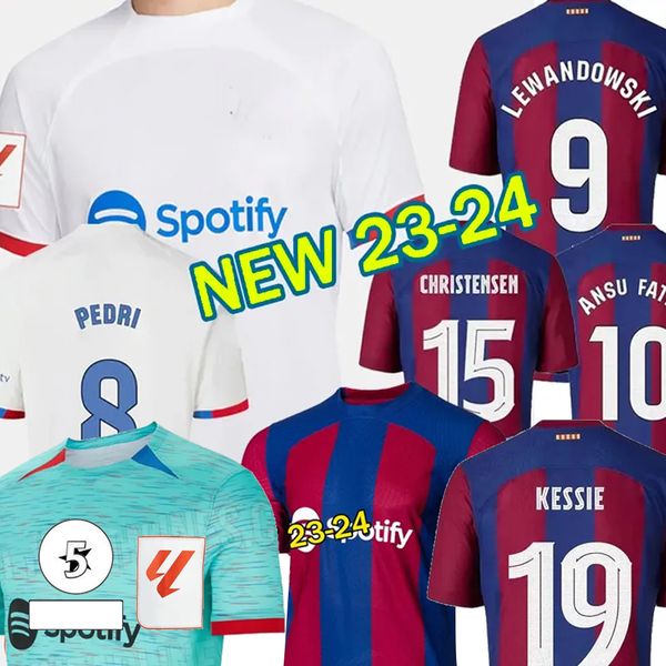 

23 24 lewandowski ansu fati soccer jerseys 2023 2024 ferran r. araujo christensen o. dembele pedri memphis dest gavi barcelona maillots foot, Black;yellow